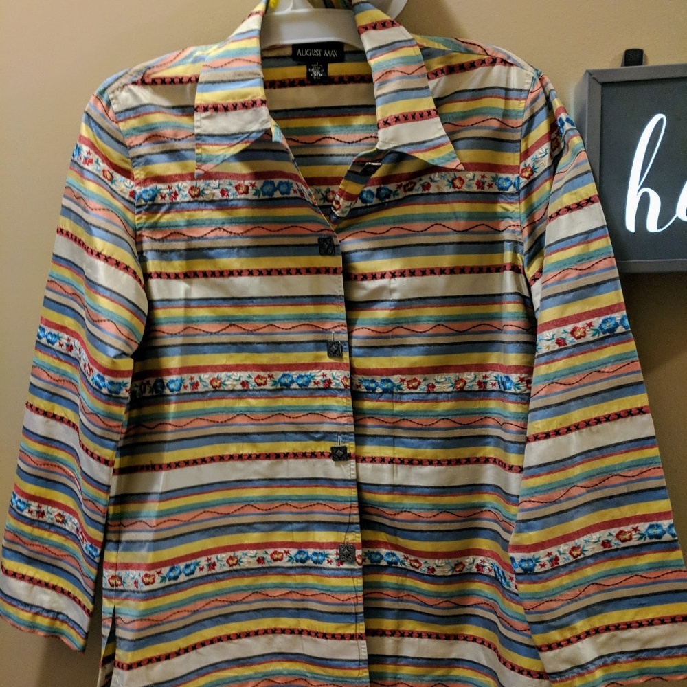 Gently Used August Max Silk Button Down Shirt